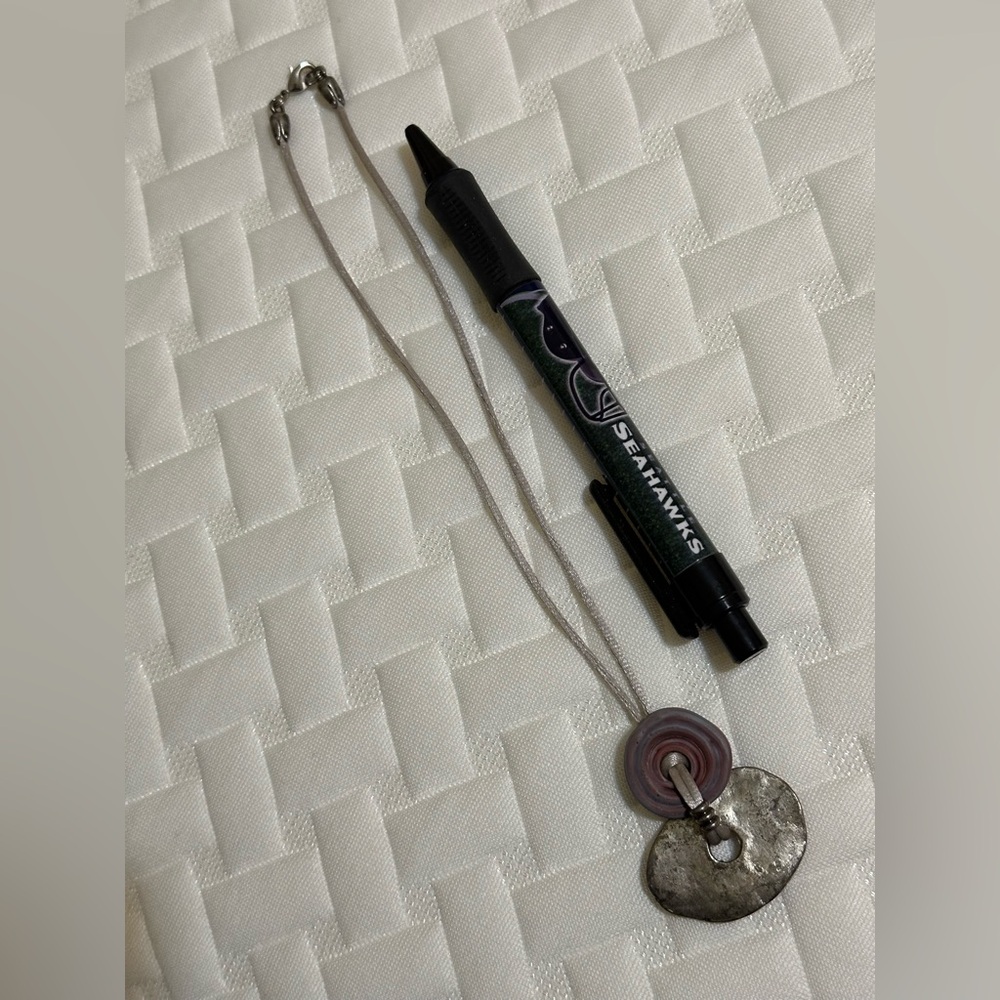 Suede cord with pewter pendant necklace